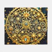 Couverture Polaire Golden Clockwork Celestial Art (Devant (Horizontal))