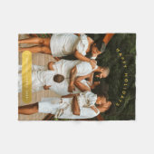 Couverture Polaire Golden Custom Photo Famille Noël (Devant (Horizontal))