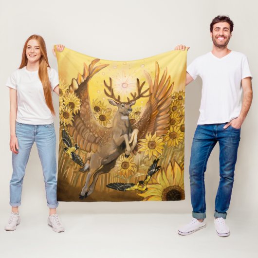 Couverture Polaire Golden Feilds Mule Deer (En situation)