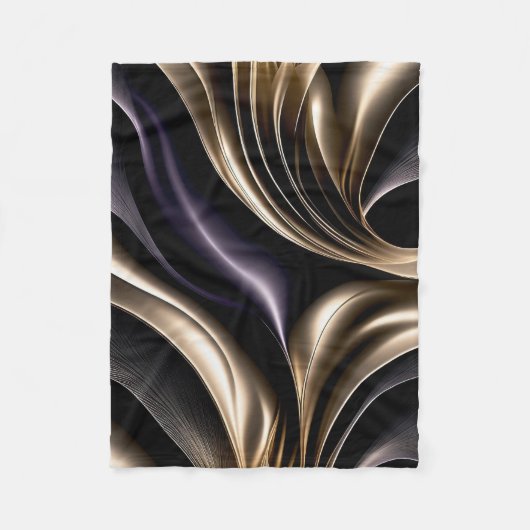Couverture Polaire Golden Flow - Luxurious Black and Gold Abstrait (Devant)
