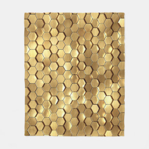 Couverture Polaire Golden Honeycomb 3D Render Texture