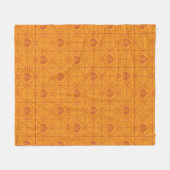 Couverture Polaire Golden Lotus Grid Motif - Le Lotus Blanc (Devant (Horizontal))