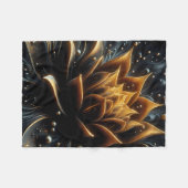 Couverture Polaire Golden Lotus Radiance - Conception mystique Abstra (Devant (Horizontal))