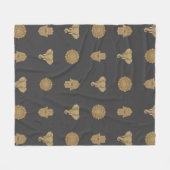 Couverture Polaire Golden Mandala Elephant Hamsa Hand -Boho Art Print (Devant (Horizontal))