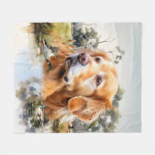 Couverture Polaire Golden Retriever (Devant (Horizontal))