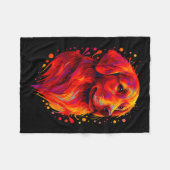 Couverture Polaire Golden Retriever Art Rtrait For Dog Owners  (Devant (Horizontal))