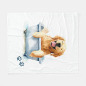 Couverture Polaire Golden Retriever Chien (Devant (Horizontal))