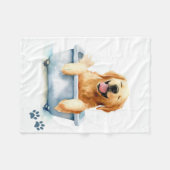 Couverture Polaire Golden Retriever Chien (Devant (Horizontal))