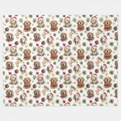 Couverture Polaire Golden Retriever chien animal Motif de Noël (Devant (Horizontal))