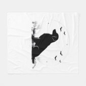 Couverture Polaire Golden Retriever Chien - Halloween Moon Silhouette (Devant (Horizontal))