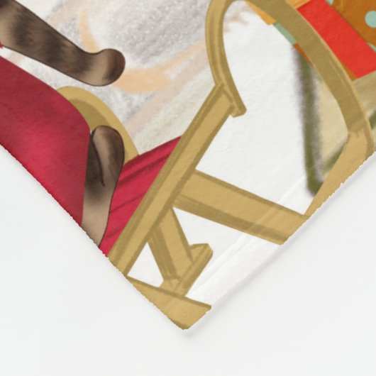 Couverture Polaire Golden Retriever Chien Noël (Coin)