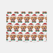 Couverture Polaire Golden Retriever Chien race Noël (Devant (Horizontal))