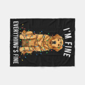 Couverture Polaire Golden Retriever Christmas I'm Fine Everything Is (Devant (Horizontal))
