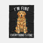 Couverture Polaire Golden Retriever Christmas I'm Fine Everything Is (Devant)