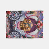 Couverture Polaire Golden Retriever Dog Valentine's Day  (Devant (Horizontal))