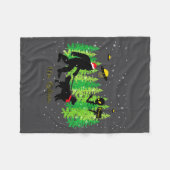 Couverture Polaire Golden Retriever Funny Bigfoot Christmas Alien Ufo (Devant (Horizontal))