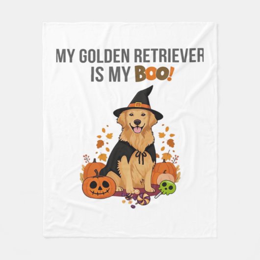Couverture Polaire Golden Retriever Halloween Chien Mon Golden Retrie (Devant)