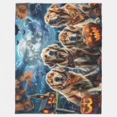 Couverture Polaire Golden Retriever Halloween Éffrayant (Devant)