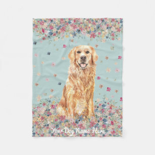Couverture Polaire Golden Retriever Illustration Chien Hôtel Animaux 