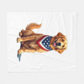 Couverture Polaire Golden Retriever July 4th Vintage Patriotic Tee 2 (Devant (Horizontal))