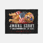 Couverture Polaire Golden Retriever Même Mon Chien Aime Trump Funny (Devant (Horizontal))