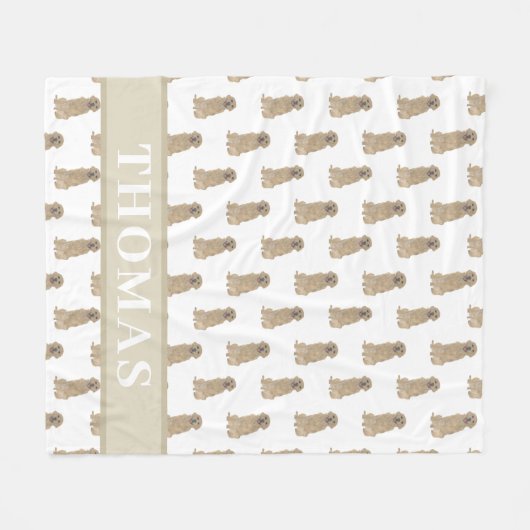 Couverture Polaire Golden Retriever personnalisé (Devant (Horizontal))
