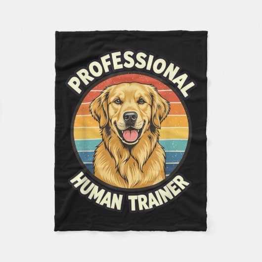 Couverture Polaire Golden Retriever Professional Human Trainer Funny (Devant)