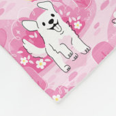 Couverture Polaire Golden Retriever Puppy in Pink Garden (Coin)