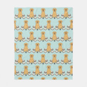 Couverture Polaire Golden Retriever Scholar Pattern Opal Blue Design (Devant)