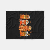 Couverture Polaire Golden Retriever Thanksgiving Fall Coffee Citrouil (Devant (Horizontal))