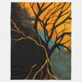 Couverture Polaire Golden Roots and Twilight Tree (Devant)
