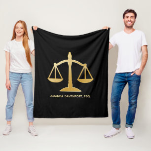 Couverture Polaire Golden Scales of Justice Law Theme