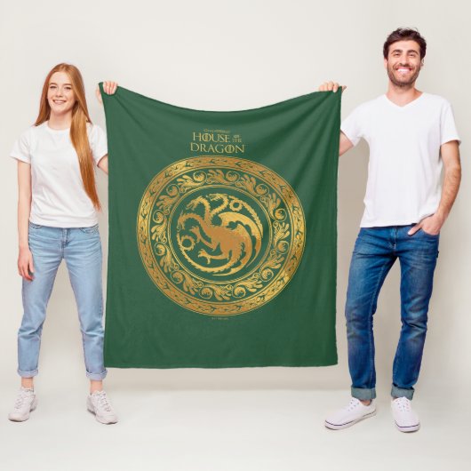 Couverture Polaire Golden Targaryen Crest (En situation)
