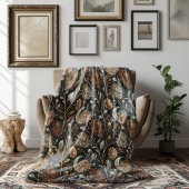 Couverture Polaire Golden Twilight Floral Moonlit Peonies