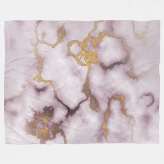 Couverture Polaire Golden Vein Marble Blush Aura Fleece Blanket (Devant (Horizontal))