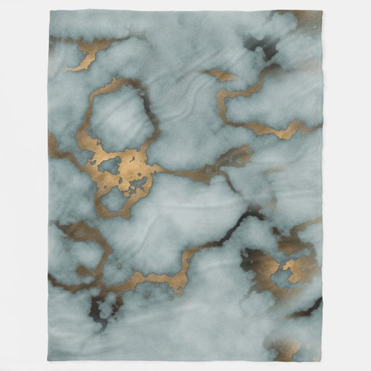 Couverture Polaire Golden Vein Marble Ocean Mist Fleece Blanket (Devant)