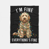 Couverture Polaire Goldendoodle Christmas I'm Fine Everything Is Fine (Devant)