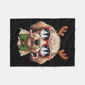 Couverture Polaire Goldendoodle Christmas Reindeer Holiday Dog Lover  (Devant (Horizontal))