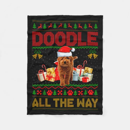 Couverture Polaire Goldendoodle Dog Ugly Christmas Sweaters Pet Dog L (Devant)