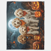 Couverture Polaire Goldendoodle Halloween Éffrayant (Devant)