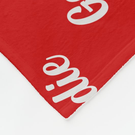 Couverture Polaire Goldendoodle sur rouge avec nom Chien de Noël (Coin)