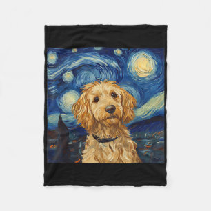 Couverture Polaire Goldendoodle Van Gogh Starry Nuit étoilée