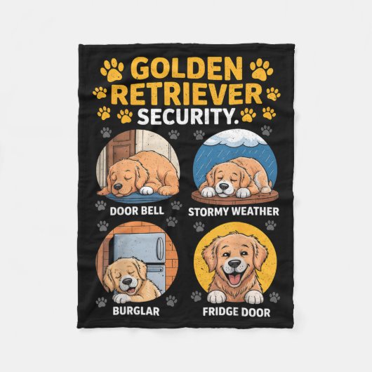 Couverture Polaire Goldens Tee Golden Retriever Security Funny (Devant)