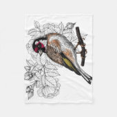 Couverture Polaire Goldfinch et rose (Devant)