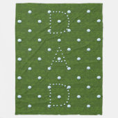 Couverture Polaire Golf Ball Motif Grand Vert Fleece Blanche (Devant)