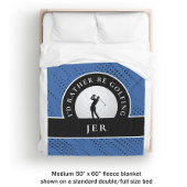 Couverture Polaire Golf Custom Golfer Monogramme Silhouette Bleu Noir