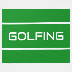 Couverture Polaire GOLF Elegant texte blanc rayures sur vert brillant