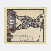 Couverture Polaire Golf Golfer Vintage Golf antique (Devant (Horizontal))