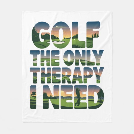 Couverture Polaire Golf la seule thérapie, tendance (Devant)