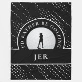 Couverture Polaire Golf Lady Golfer Silhouette élégant noir et blanc (Devant)